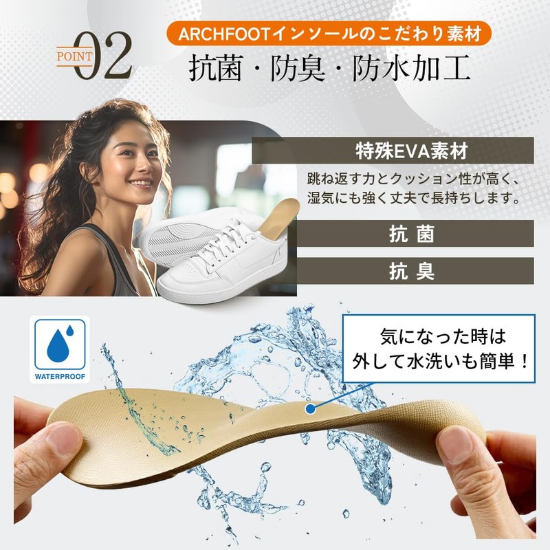ARCHFOOT High Arch Insole, Shock Absorption, Arch Support, For Standing