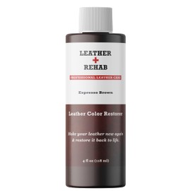 Leather Rehab Leather Color Restorer - Espresso Brown - Repair Furniture, Couch, Car Seat, Shoes, Jacket, Bag, Boots and Vinyl - 4 oz.