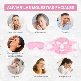 2PCS Mscaras de Hielo para Ojos y Cara, Mascarilla de Gel Facial Reutilizable, para Reducir Bolsas Bajo los Ojos, Ojeras, Cuidado de la Piel,...      