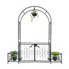 YLIEHS Elegant Iron Garden Arch with Door, Climbing Plants and