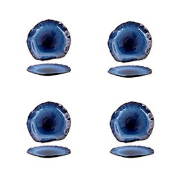 Kinglang Nordic Ceramic Household Pottery Irregular Salad Platter Klin Glaze Dinner Plat Plate-Set of 4