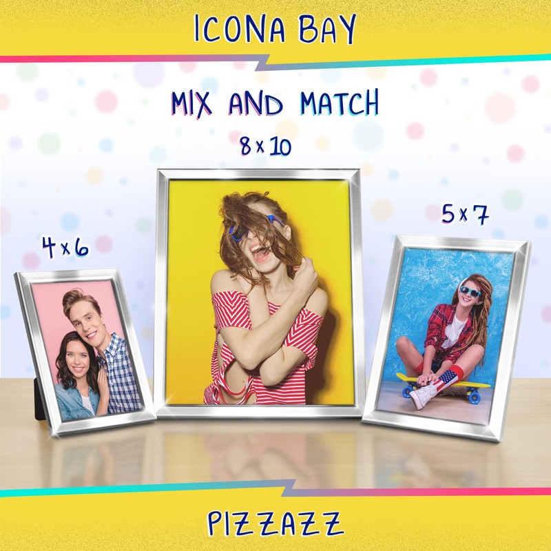 Icona Bay 8x10 Picture Frame, Silver Solid Wood Scandinavian Style