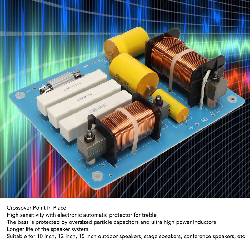 2 Way Crossover 800W Maximum Treble Bass Professional Frequency Divider