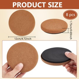 BENECREAT 8 Pcs Non Slip EVA Furniture Pads, 4.7 Inch Round Anti Slip Pads Reusable Floor Protectors Pads to Protect Hardwood, Tile or Laminate Floors from Scratches(Peru)