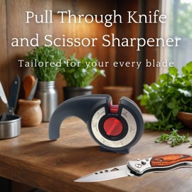 Simple Sharp Knife and Scissor Sharpening Tool | 6 Specialized Sharpeners | Bread, Sushi, Coarse, Medium, Fine | Professional Sharpening