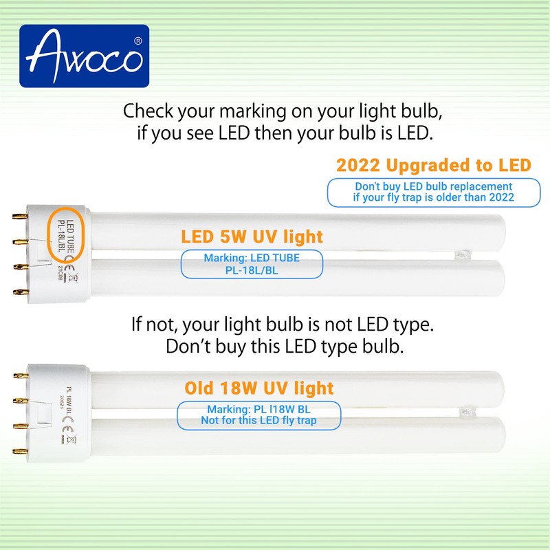 Awoco Replacement LED Tube PL-18L 5 W LED UV Light