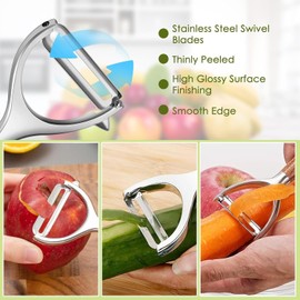 Pack of 4 Peeler Replacement Blade, Peeler Replacement Blade Compatible Replacement Blades for Peelers for Flat Grinding, Professional Peeler, Robust Stainless Steel Peeler, Replacement Blades for