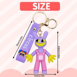 YOUYIKE The Digital Circus Keyring, Easter Key Fob, Pomni & Jax Keyring, Easter, Christmas or Birthday Gifts for Boys and Girls, Purple b