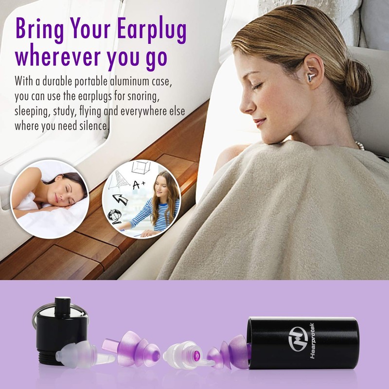 Hearprotek Sleeping Ear Plugs, 2 Pairs Ear Plugs Ultra Soft