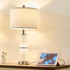 SAIWEYA Crystal Table Lamps Modern 3-Way Dimmable Bedside Lamp with