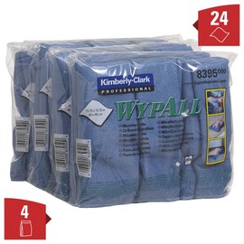 WypAll Microfibre Cloths 8395 - 1 Carry Pack x 6 Cloths, Blue