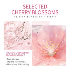 Sakura Skin Care Sets & Kits - Skincare Set for Teenage Girls Gifts - Sakura Pamper Set - Facial Kit with Toner, Cleanser, Serum, Cream, Eye Mask, Lip Mask, Mud Mask, Sleeping Mask(24PCS)