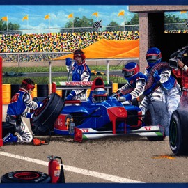 CONCORD WALLCOVERINGS ™ Wallpaper Border Sports Pattern Pit-Stop Racetrack Cars for Kid's Bedroom Playroom, Blue Green Yellow Red, 15 Feet by 10.25 Inches CT102182