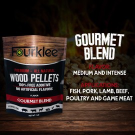 FOURKLEE Pellets for Smoker Grill - Wood Pellets for Smoker - Smoker Pellets - Grill Pellets - Wood Pellets - pellets -6Pack 1Lb Each.