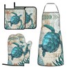 MIFSOIAVV Sea Turtle Ocean Animal Landscape Oven Mitts and Pot