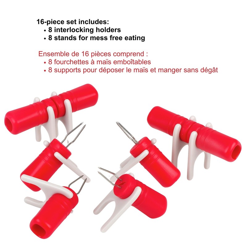 Starfrit Interlocking Corn Holders with Stands - Set of 4