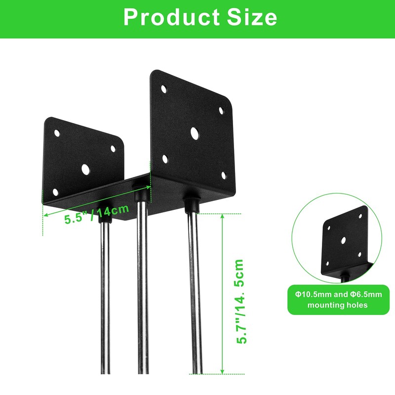 Wpbhk 6x6 Concrete Post Anchor, U Shape Fence Post Holder,