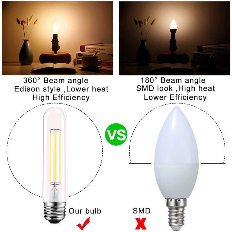 PIFUT T9 LED Bulb, E26 Dimmable LED Bulb, 110v 600Lumens