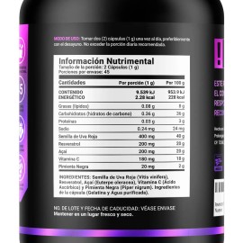 Resveratrol De 90 Cáps Con Semilla De Uva Roja Acai. B Life