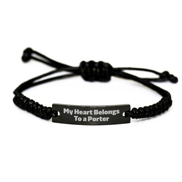 My Heart Belongs To A Porter, Adjustable Porter Rope Bracelet