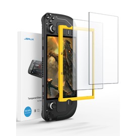 JSAUX 2-Pack Anti Glare Screen Protector for Steam Deck, 9H Hardness Matte Tempered Glass for Steam Deck OLED with Guiding Frame, Scratch Resistant, Comes with Toolkits