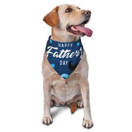 Happy Father's Day Dog Bandanas Pet Scarf Adjustable Triangle Bibs Cat Kerchief Funny Scarves Cute Costume Accessories