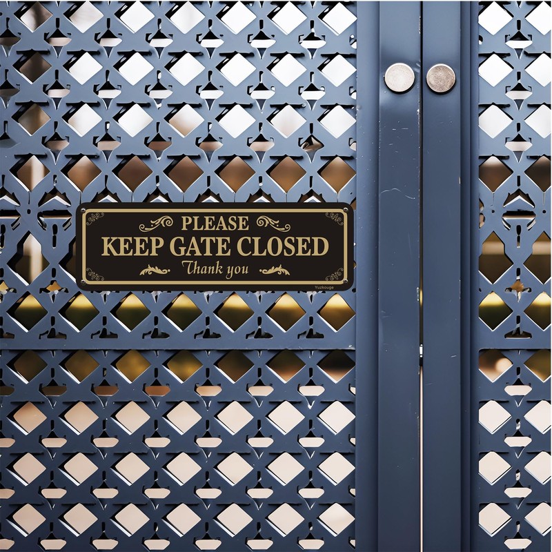 Yuzkouge Please Keep Gate Closed Sign - 2 Pack, 10”