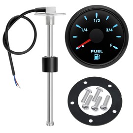 Fuel Level Indicator with Fuel Level Sensor, 0-190ohms Marine Fuel Transmission Unit, Boat Fuel Tank Transmitter, Stainless Steel Gas Sensor for Boat, Car, Truck, Vehicle