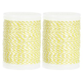 MECCANIXITY Archery Recurve Bow String Serving Thread 120 Yard / 110 m Nylon Bowstring for Recurve Bow Compound Tying Sight Nock Point (Yellow/White, Pack of 2)