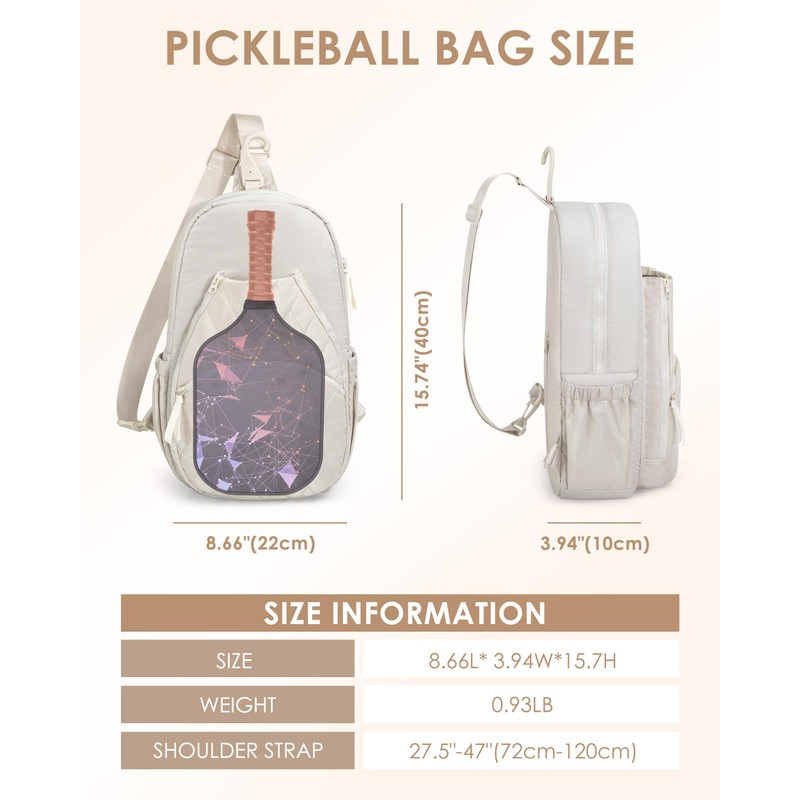 Prokva Pickleball Bag for Women, Quilted Crossbody Pickleball Paddle Bag