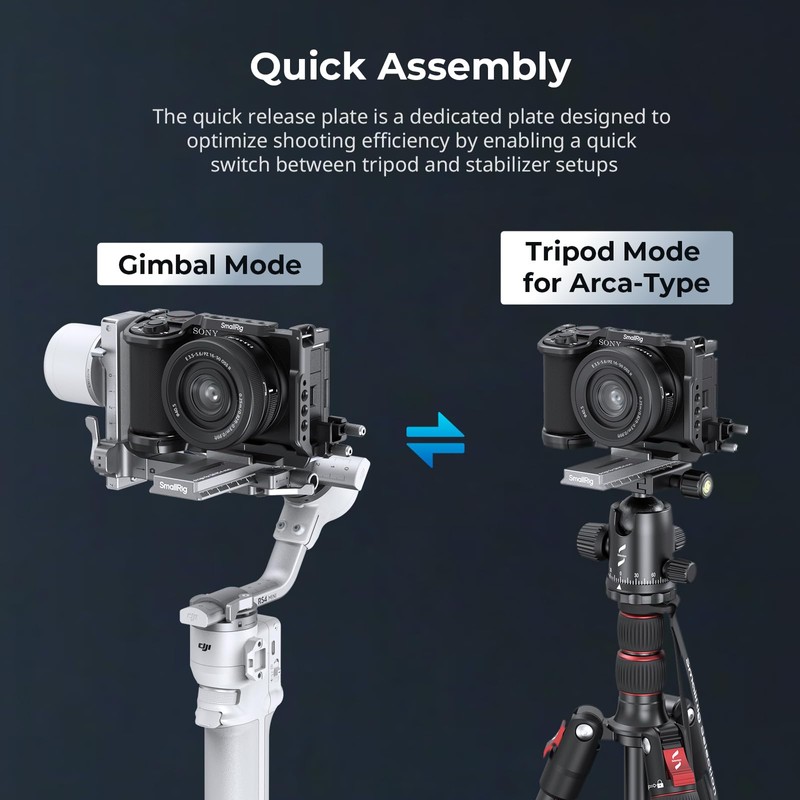 SmallRig DJI RS 4 Mini Gimbal Quick Release Plate Adapter