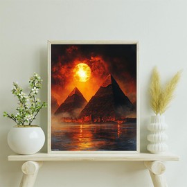 XTXGERL Paint by Numbers, Landmark Egyptian Pyramids at Dusk, Adult Crafts Adult Paint by Number Kits, Arts Crafts for Home Decor (No Frame, 16x20 inch)