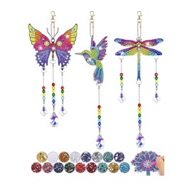 Diamond Painting Sun Catcher Wind Chime Craft Sets Crystal Pendant Hanging Ornament Window Decoration Creative Gifts for Girls Toy Children Birthday Gift