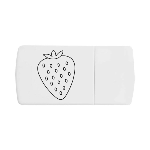 Azeeda 'Strawberry Outline' Pill Box with Tablet Splitter (PI00037005)