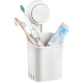 ilikable Zahnbürstenhalter OHNE Bohren mit stark Saugnapf Haken, 1000 Mal Wiederverwertbar Aufbewahrung Zahnputzbecher, Max 5 KG Zahnbürste Organizer