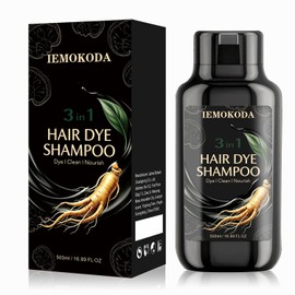 Black Hair Dye Shampoo 3 in 1, Instant Hair Color Shampoo for Gray Coverage