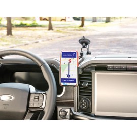 WeatherTech WindshieldFone Universal Windshield-Mounted Car Phone Holder with Graphite Billet Knobs