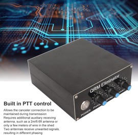 QRM Eliminator X Phase,1.8MHz-30MHz Adjustable Aluminum Alloy Signal Canceller,50 Ohm 100W QRM Eliminator Plug and Play Builtin PTT Control for Signal Reception