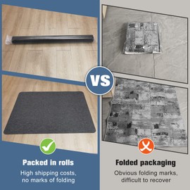 Placoot 2 Pack Office Chair Mat for Hardwood Floor, 55"x35" Computer Chair Mat, Under Desk Chair Mat, Large Anti-Slip Floor Protector for Home Office Dark Grey (Roll Packaging)