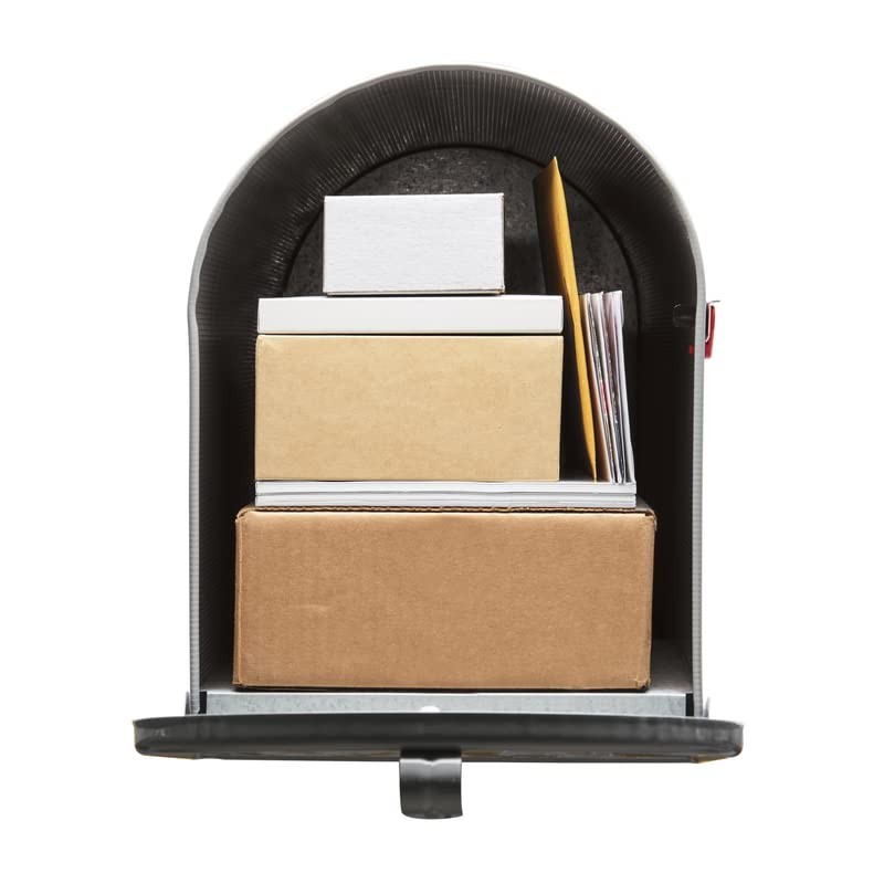 Plexon Gray Jumbo Size Rural Mailbox, 3175 cu-in Capacity, Galvanized