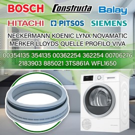 Door Seal for Washing Machine with Original Code 00354135 00362254 00706276 885021 for Bosch for Siemens - Made in Italy - Warranty 5 Years - ONIX TECH