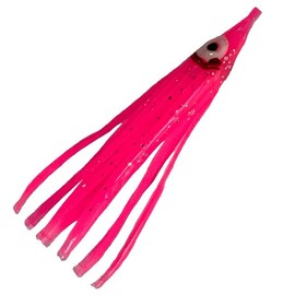 Fishing Lures Squid Skirts Octopus Lures Soft Plastic Trolling Skirt Lure Kit Saltwater Fishing Bait for Salmon Bass Trout 2.5 Inches Pack of 5 (Hot Pink)