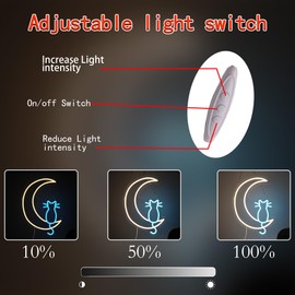 Moon Cat Neon Sign Suitable for Wall Decor, USB Powered Dimmable Blue Cat LED Neon Lights for Bedroom, Bar, Pub, Kids Room, Restaurant, Pet Shop, Christmas, Light Up Sign for Birthday Party