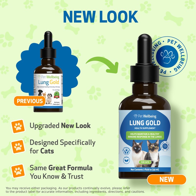 Pet Wellbeing Lung Gold for Cats - Lung Immune Support,