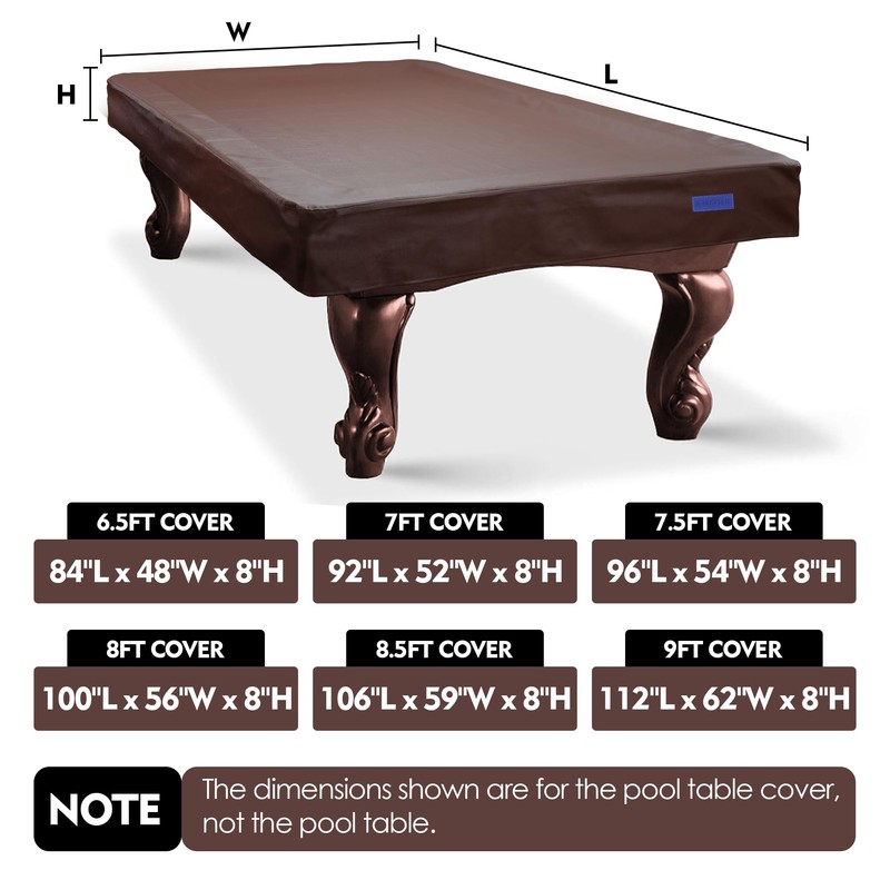 K-Musculo Pool Table Cover, Heavy Duty Leatherette Billiard Table Cover,