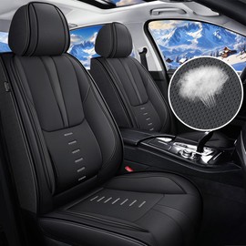 IKABEVEM Seat Covers Fit for Volkswagen/VW Taos 2022-2024 Full Set Seat Covers Breathable 3D Lumbar Support Faux Leather Protector Car Seat Covers (Black Line)