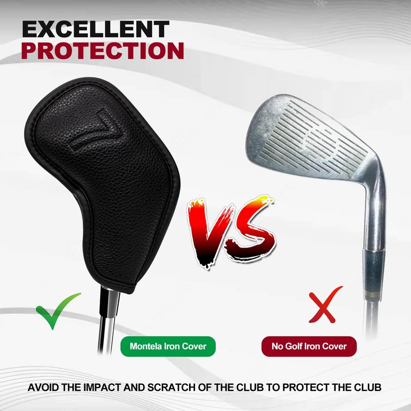 BAIRBRE Golf Iron Covers 8pcs Golf Iron Head Covers 8pcs