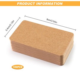 Blank Kraft Paper Cards Pack of 100 Empty Small Cards for Designing Small Notes Blank Paper Cards for Messages 9 x 5.4 cm