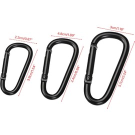 4Pcs Black Small Carabiner Clips Aluminum Alloy Spring Snap Hooks Mountaineering Buckle Outdoor Camping D Rings Clip Hook D Rings Clip Hook Mini Keychain Carabiner Outdoor Gear Accessories