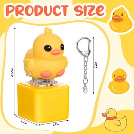 4Pcs Duck Quacking Fidget Toy, Rechargeable Quacking Duck Keychain, Quacking Duck Stress Reliever with Colorful Lights and Charging Cable, Fun & Portable Anxiety Relief Toy